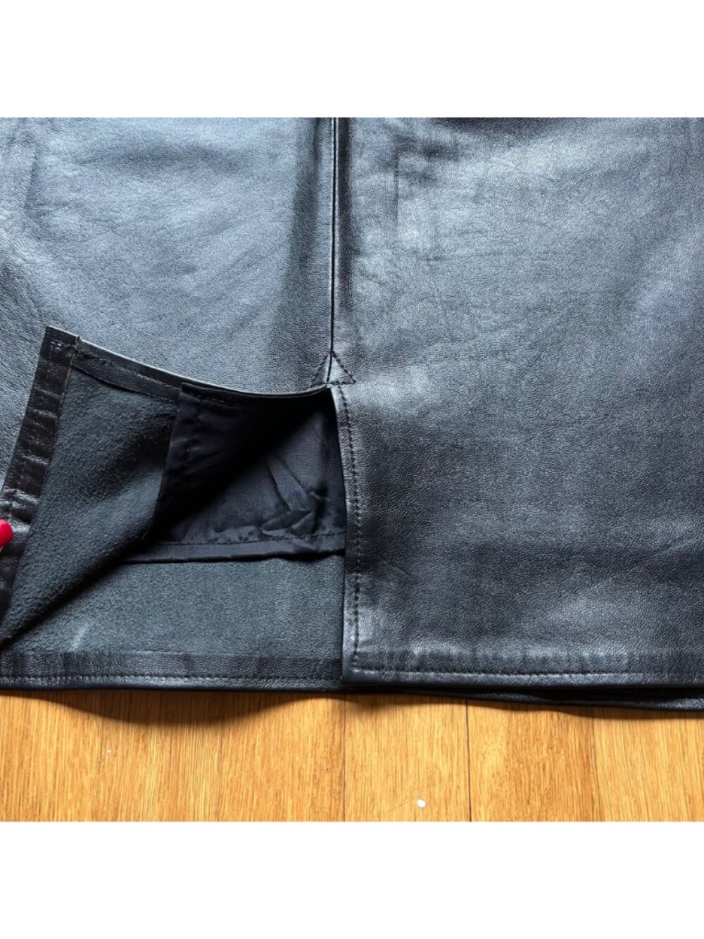 Vintage Goth 90s Erez Sport Size 12 Leather Knee Length Straight Pencil Skirt - Picture 15 of 16